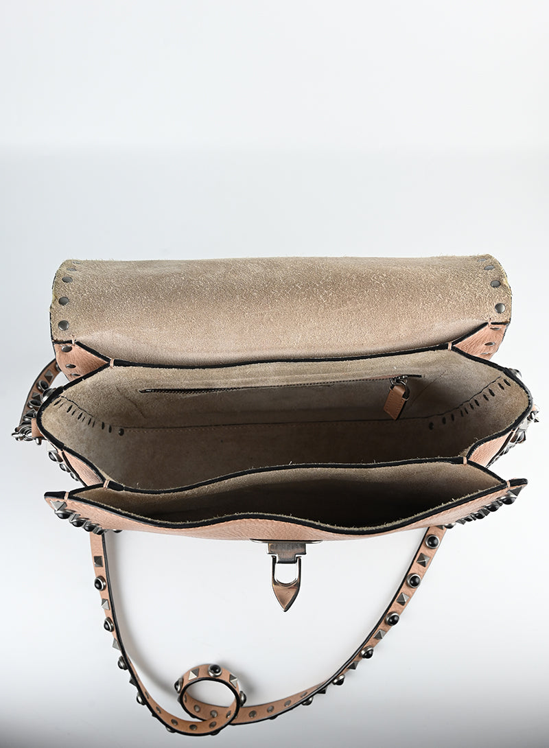 Valentino Rockstud Shoulder Bag in Nude - Perfect for Everyday Wear, Date Nights & Special Occasions