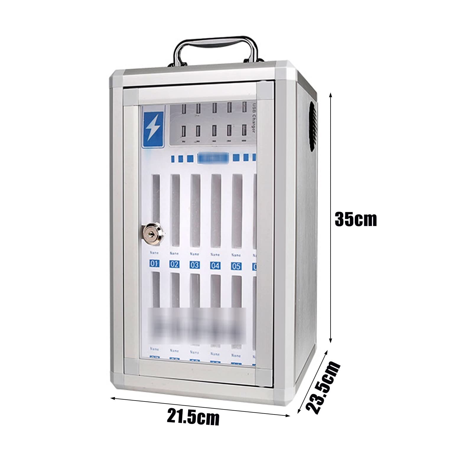 Transparent Locking Multi-Compartment Cell Phone Organizer & Charging Cabinet - Silver (48 Slots) | Secure Storage Box for Phones, Tablets & Accessories | Perfect for Offices, Schools & Retail Stores