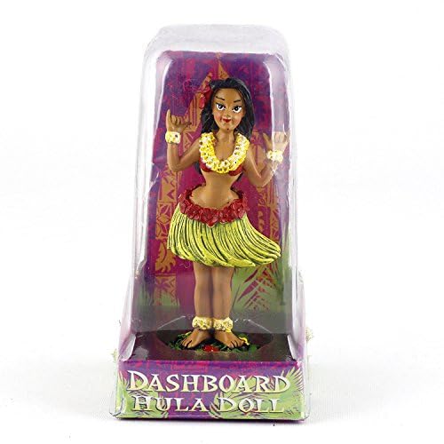 Mini Shaka Hula Girl Car Dashboard Doll - Hawaiian Decor for Cars