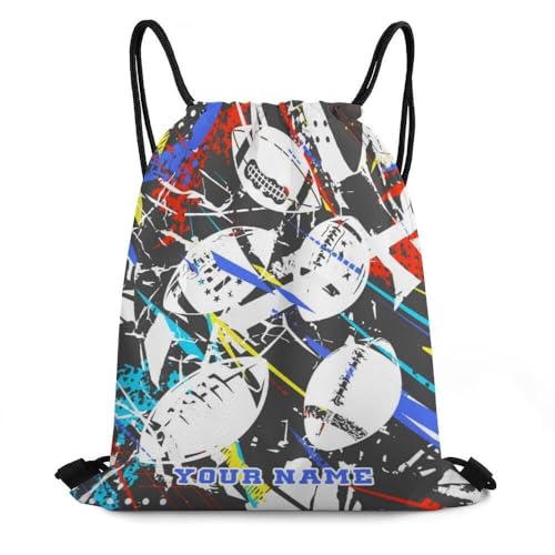 Football Drawstring Backpack 4 Basic Custom