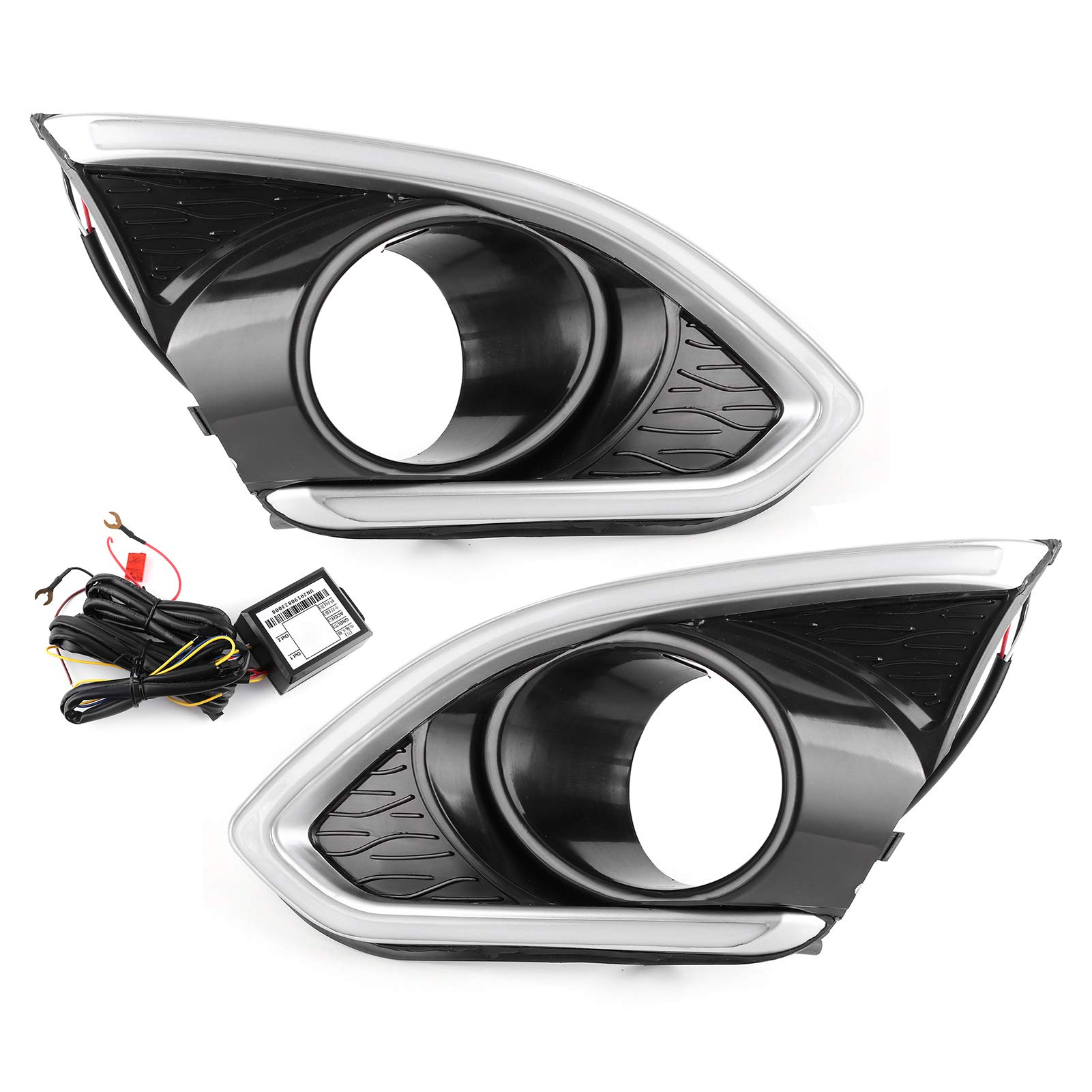aqxreight - LED DRL Daytime Running Light & Turn Signal Lamp for Chevy Spark 2013-2020 - 1 Pair Fog Lights for Enhanced Visibility & Safety - Perfect for City Driving & Night Commutes