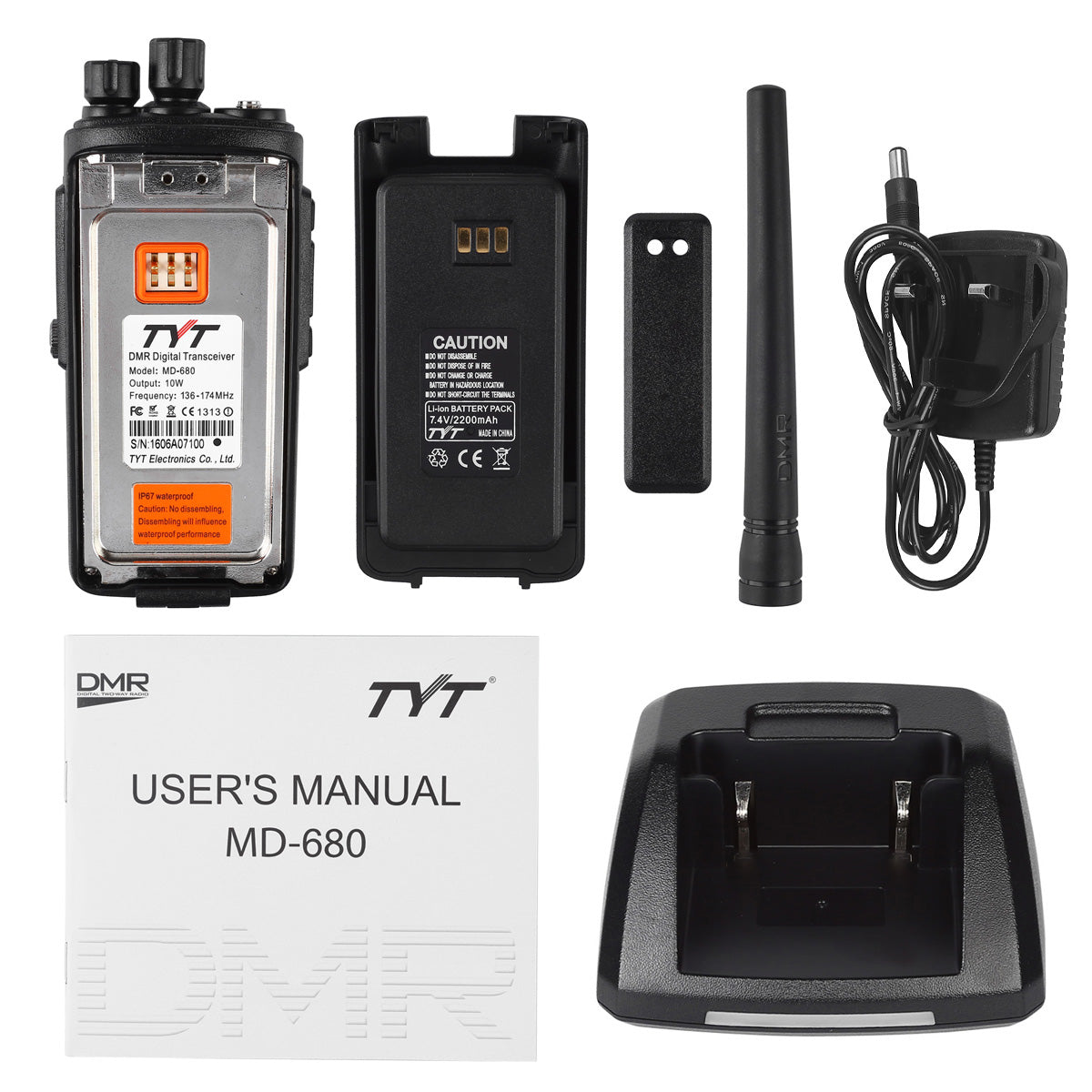 TYT MD-680 VHF Waterproof Digital DMR Two-Way Radio - Long Range Communication for Outdoor Adventures, Construction Sites & Emergency Preparedness