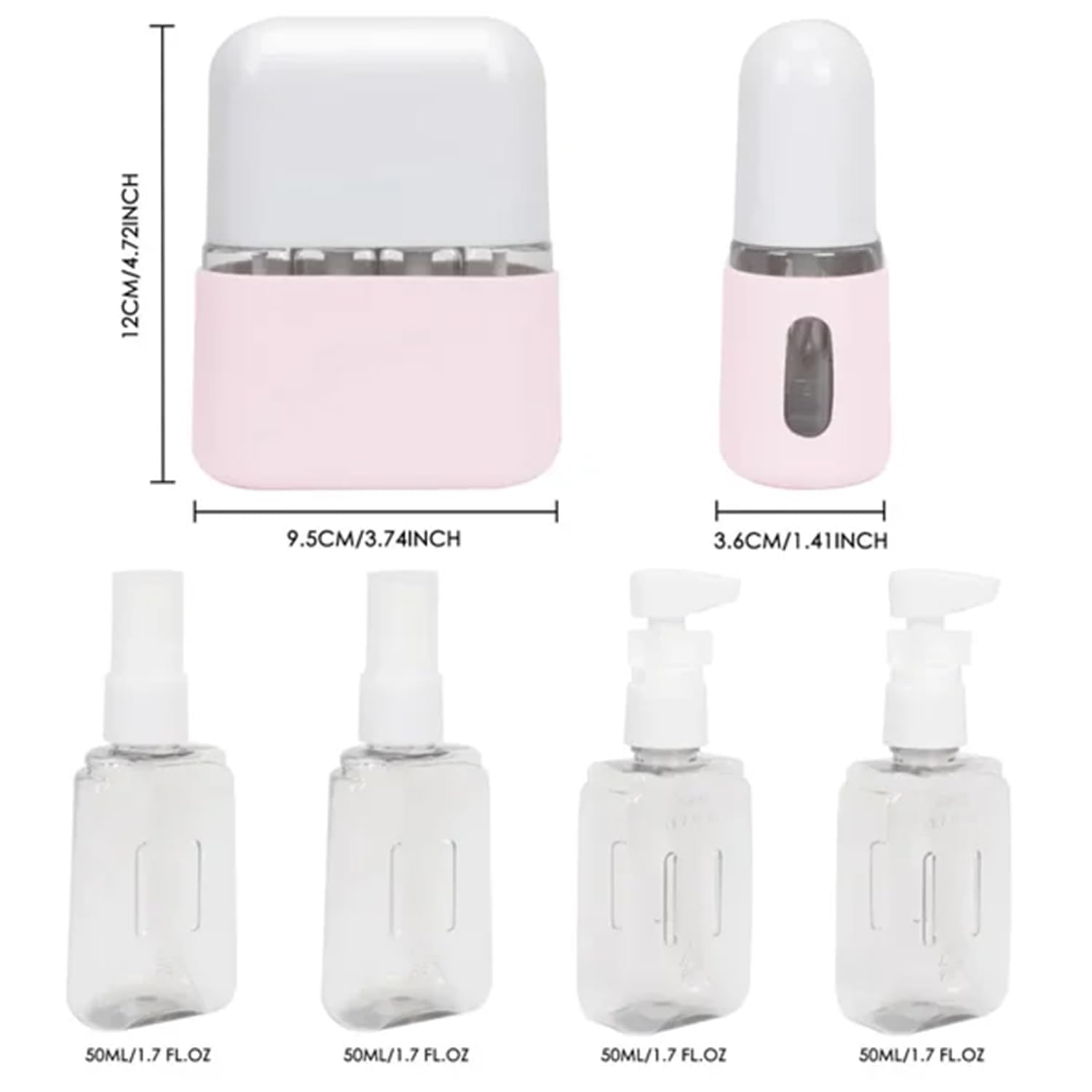 Zeanaturals Mini Shampoo Dispenser Travel Bottle Set - 3 Pack Portable Leak-Proof Toiletries Containers with Labels for Shampoo, Conditioner & Lotion (Pink) | Perfect for Airplane Carry-on, Gym Bag & Vacation Essentials