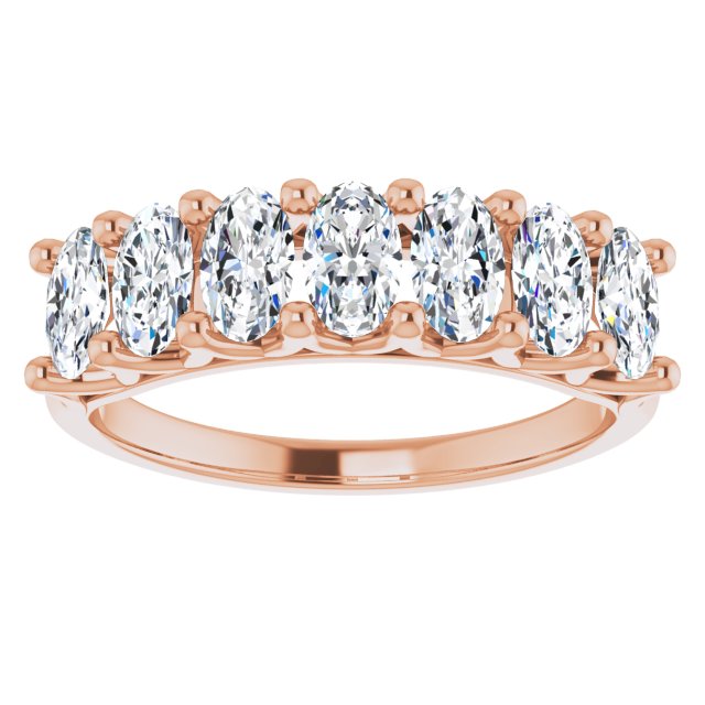1.47 Carat Oval Cut Diamond Wedding Band - 7 Stone Split Shank Engagement Ring for Women, Bridal Jewelry, Anniversary Gift | Perfect for Proposals, Weddings & Special Occasions