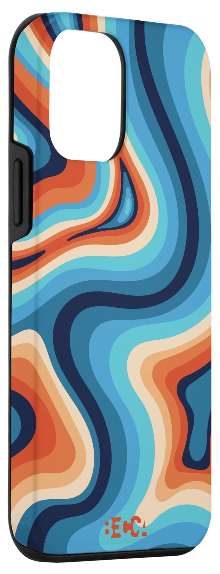 iPhone 12 Mini Retro Groovy Liquid Swirl Case - 70s 80s Psychedelic Design, Durable Protection for Everyday Use, Perfect for Music Festivals & Vintage Enthusiasts