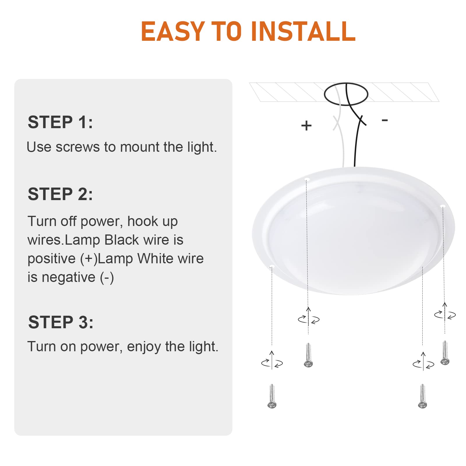8.5 Inch LED Scare Light - Outdoor Security Lighting, Ceiling & Work Light for RV, Truck, Yacht & Camping (Warm White) | Perfect for Nighttime Safety & Vehicle Illumination