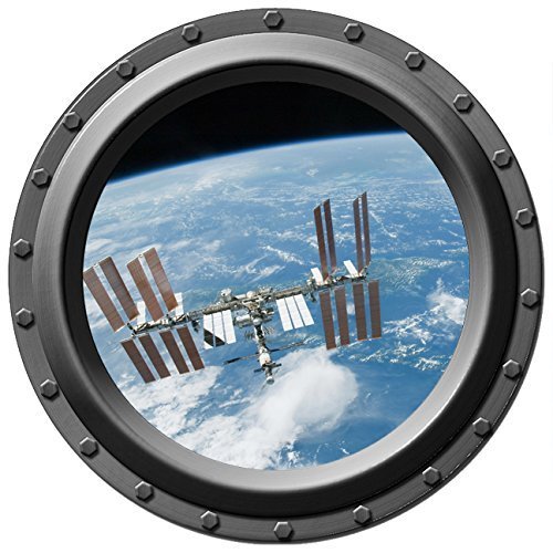 NASA International Space Station ISS Wall Decal Sticker - 24x24 Inch Outer Space Themed Room Decor for Kids & Adults - Perfect for Bedroom, Living Room, or Classroom