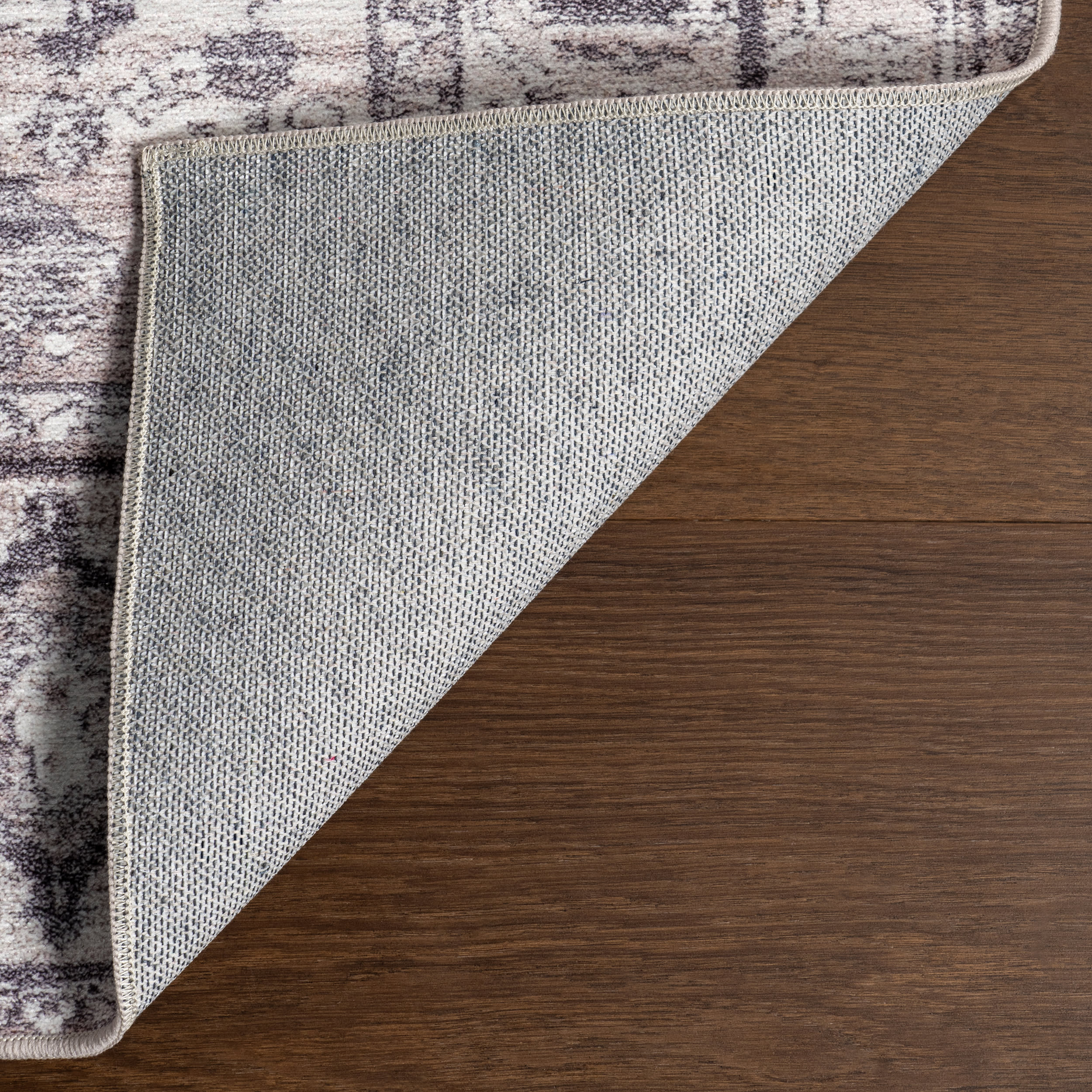 Atrium Medallion Spill Proof Washable Rug - Grey | Non-Slip Indoor Outdoor Area Rug for Living Room, Bedroom, Kitchen & Patio