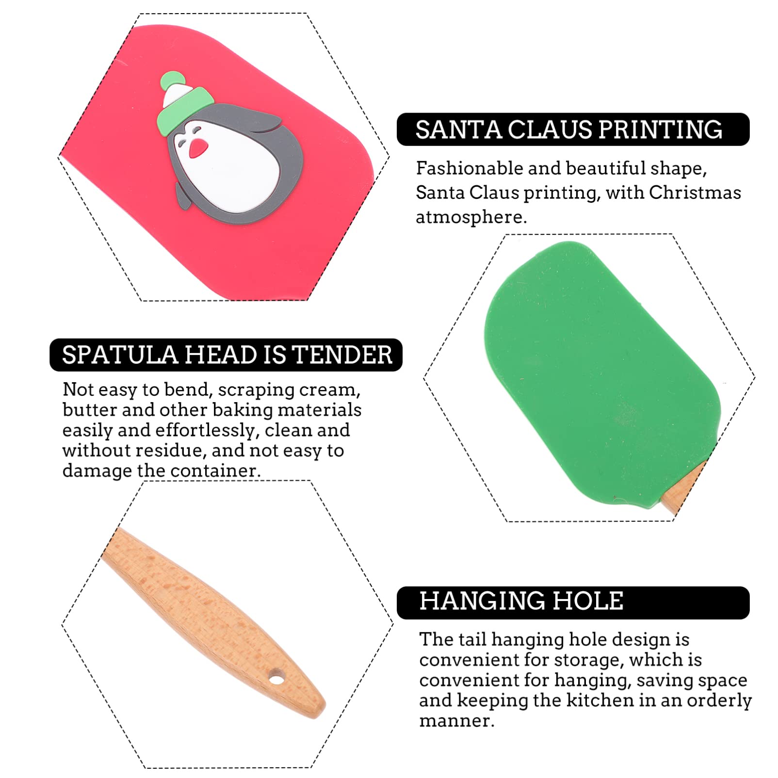 Hemoton 4-Piece Silicone Spatula Set - Heat-Resistant Kitchen Scrapers for Baking, Cooking, Cake Decorating & Pastry Making - Non-Stick Flexible Handled Spatulas for Mixing, Spreading & Frosting - Perfect for Home Bakers & Professional Chefs