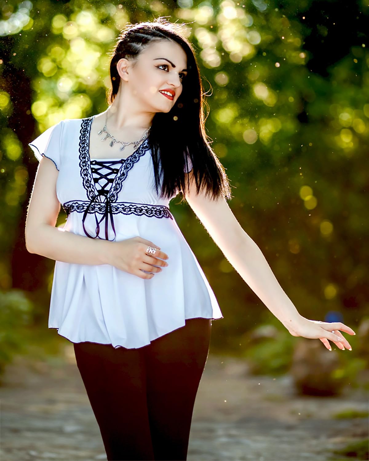 Victorian Gothic Angel Corset Top for Women - Elegant Victorian Blouse for Halloween, Cosplay & Gothic Fashion | Perfect for Festivals, Themed Parties & Everyday Gothic Style