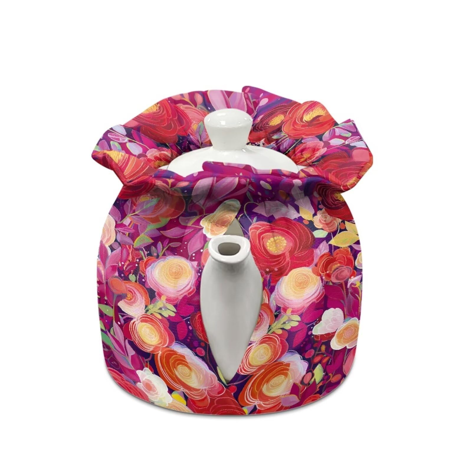 Beautiful Floral Tea Pots with Insulation Pad - Keep Tea & Breakfast Warm - Easy to Clean Kitchen Decor - Perfect Gift for Family & Friends - Ideal for Morning Tea, Afternoon Coffee & Cozy Home Decor