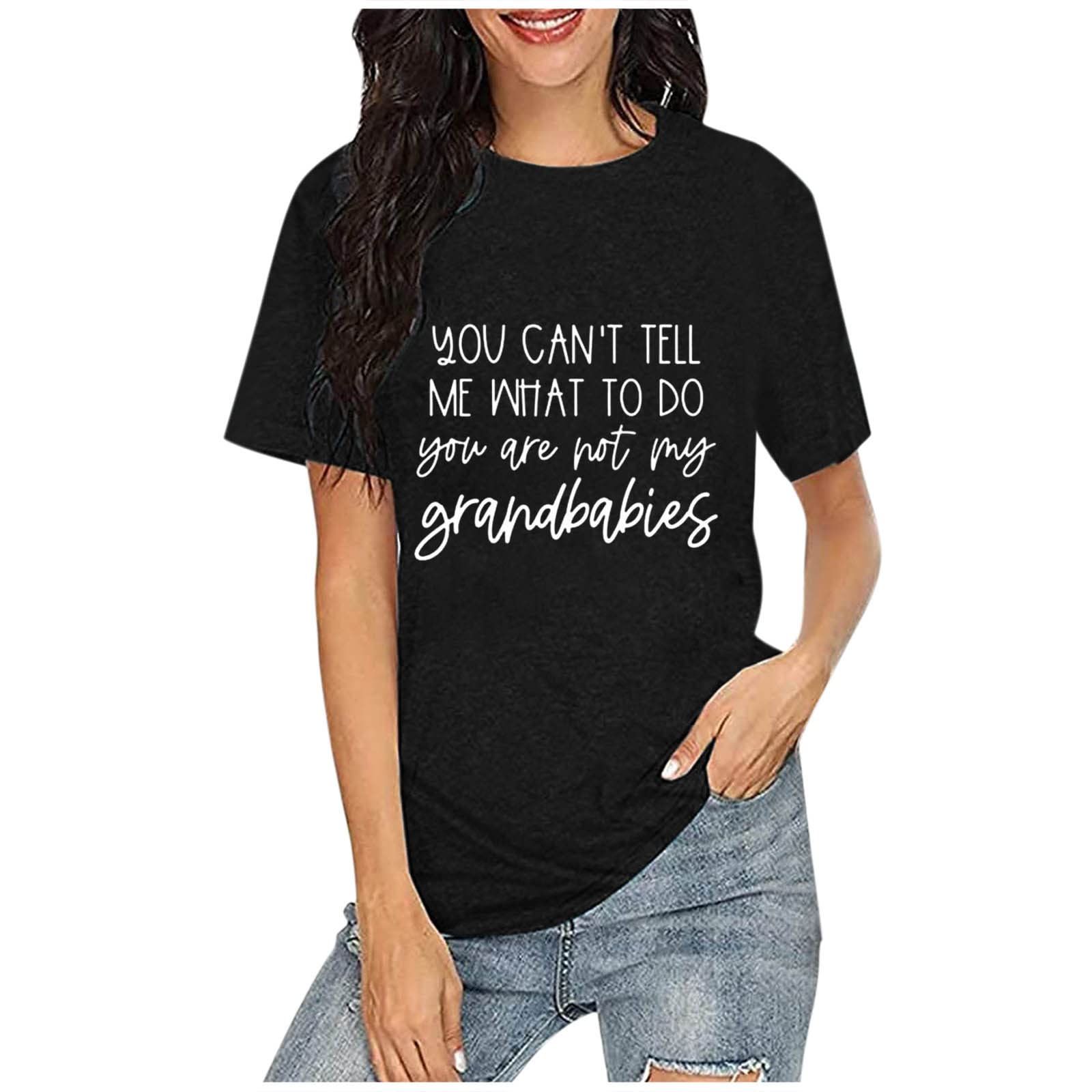 Plus Size Women's Graphic T-Shirt - Funny Letter Print Short Sleeve Blouse & Summer Tunic Top | Casual Wear, Weekend Outfits & Vacation Essentials