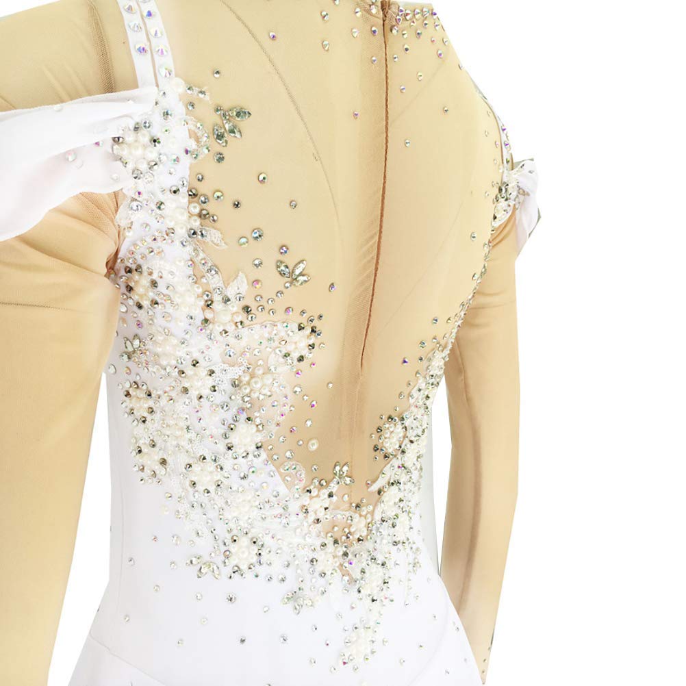 JRUIA Figure Skating Dress for Girls & Women - Crystal Embellished Competition Costume for Ice Skating & Roller Derby - Handmade Activewear for Performances, Competitions & Practice