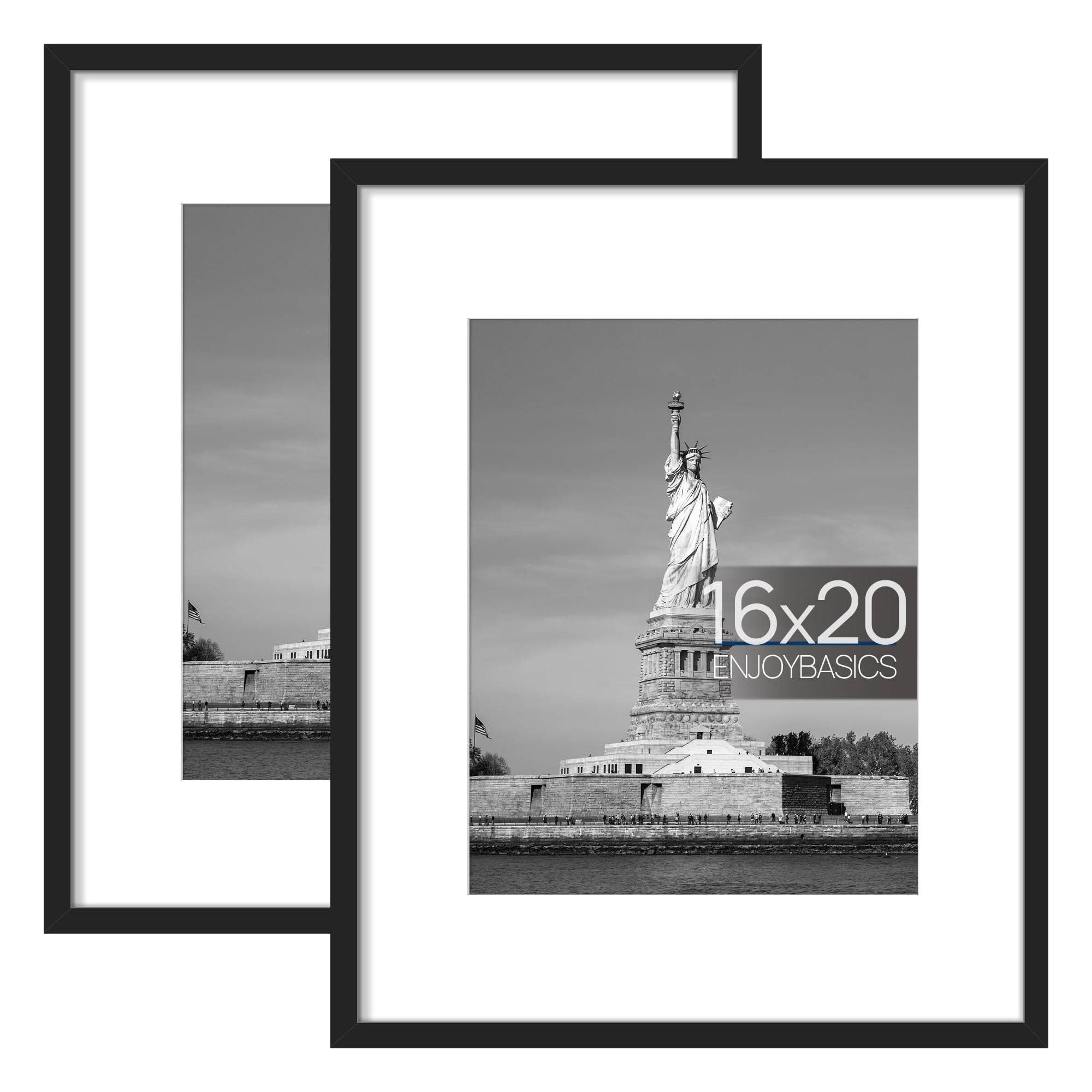 ENJOYBASICS 2 Pack 12x16 & 16x20 Picture Frames Set - Perfect for Wall Decor, Family Photos, and Home Office Display