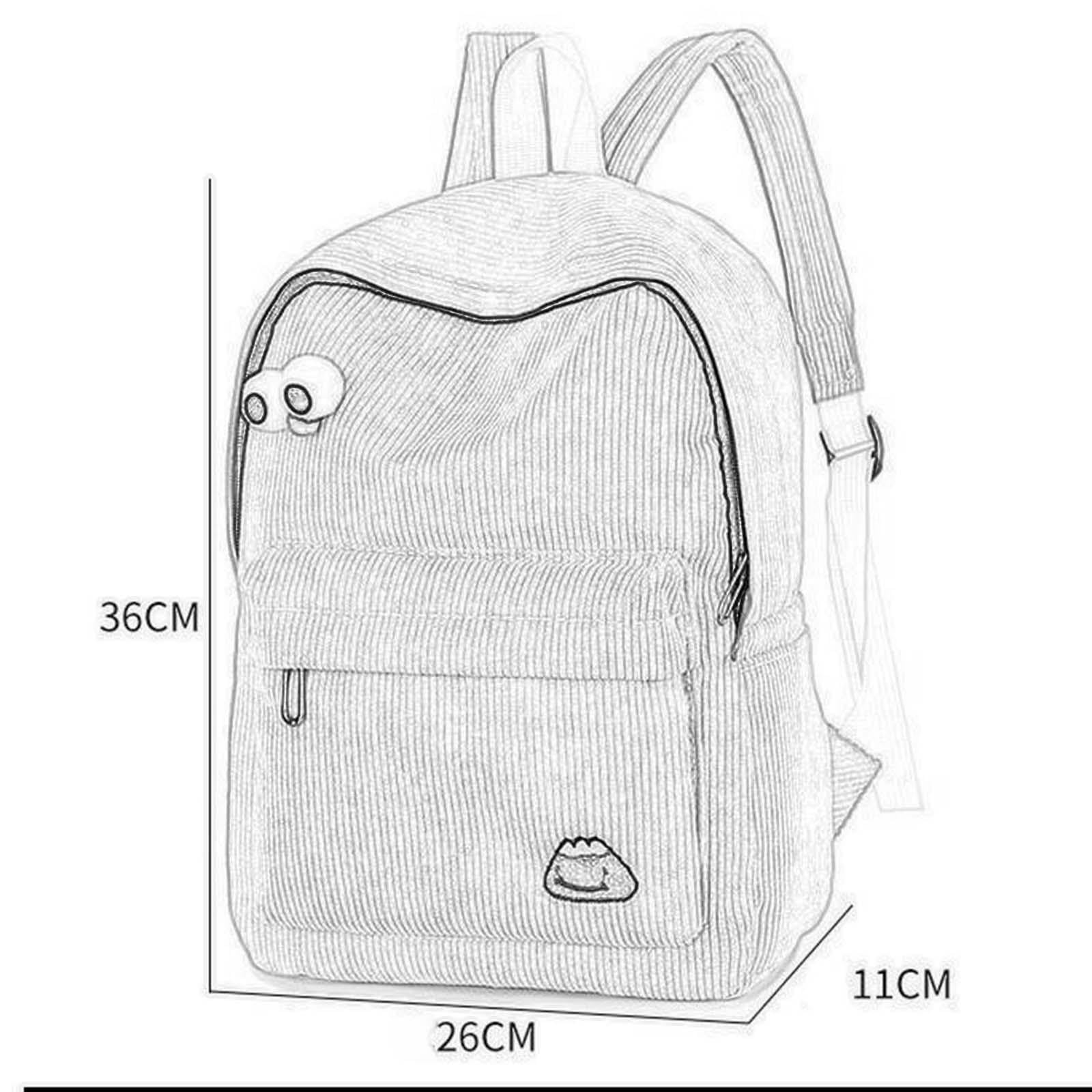 MYADDICTION Stylish Corduroy Backpack for Women & Men - Durable Small Shoulder Bag for Work, Hiking & Travel - Trendy Grey Unisex Backpack for Daily Commute, College & Outdoor Adventures