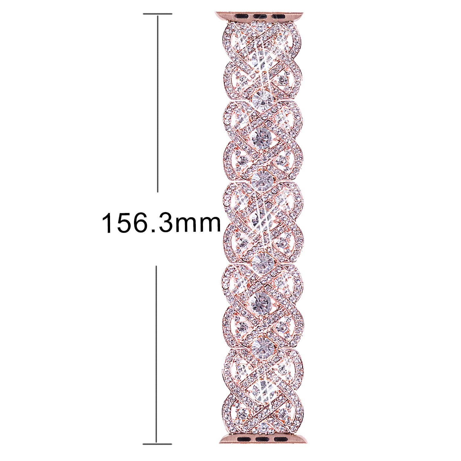 VIQIV Bling Bands for Apple Watch 40mm 44mm - Diamond Rhinestone Stainless Steel Metal Bracelet Strap Compatible with iWatch Series 1/2/3/4 - Elegant Women's Wristband for Parties, Weddings & Everyday Wear