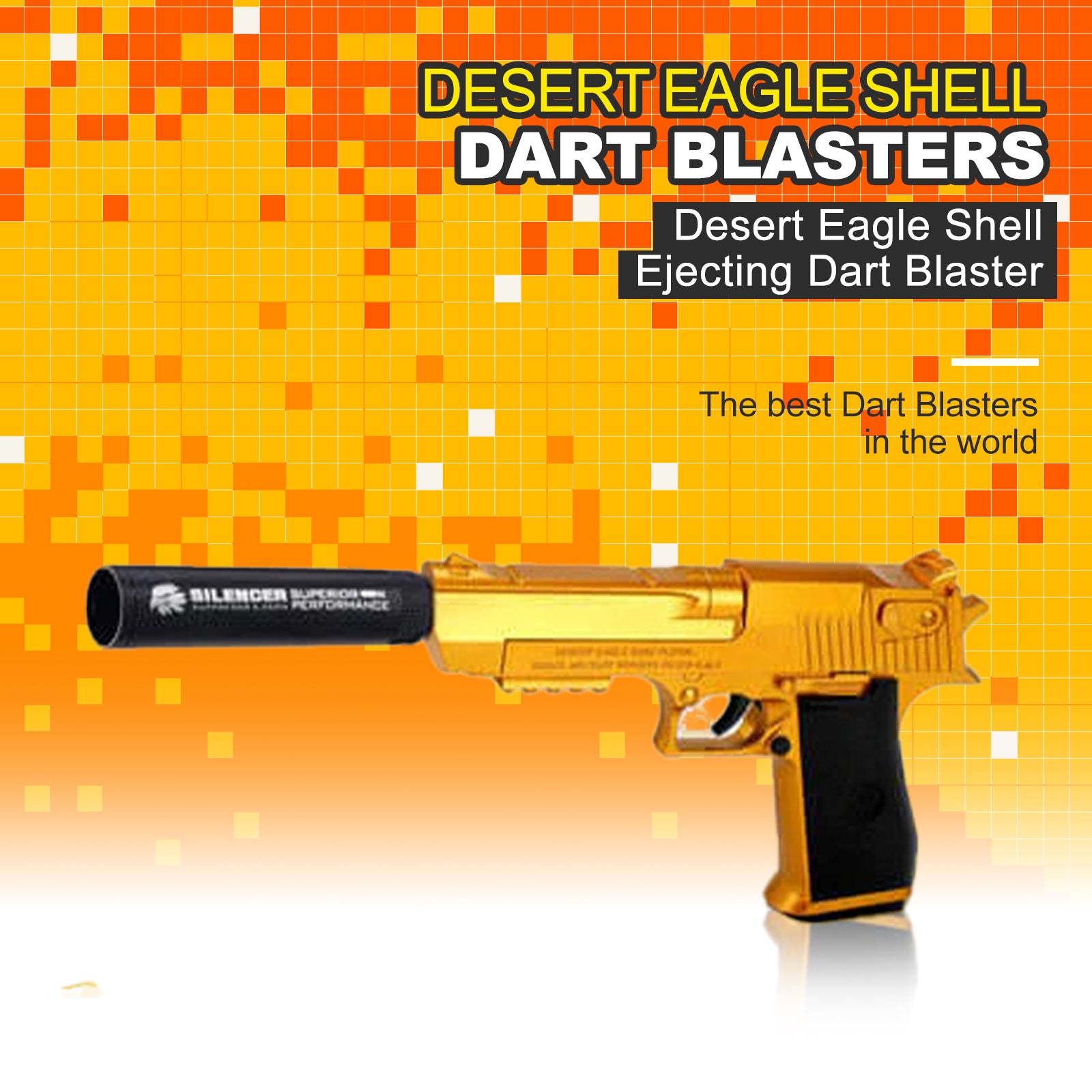Desert Eagle Toy Blaster with Shell Ejecting Action - Realistic Dart Shooting Gun for Outdoor Games, Nerf Battles & Target Practice
