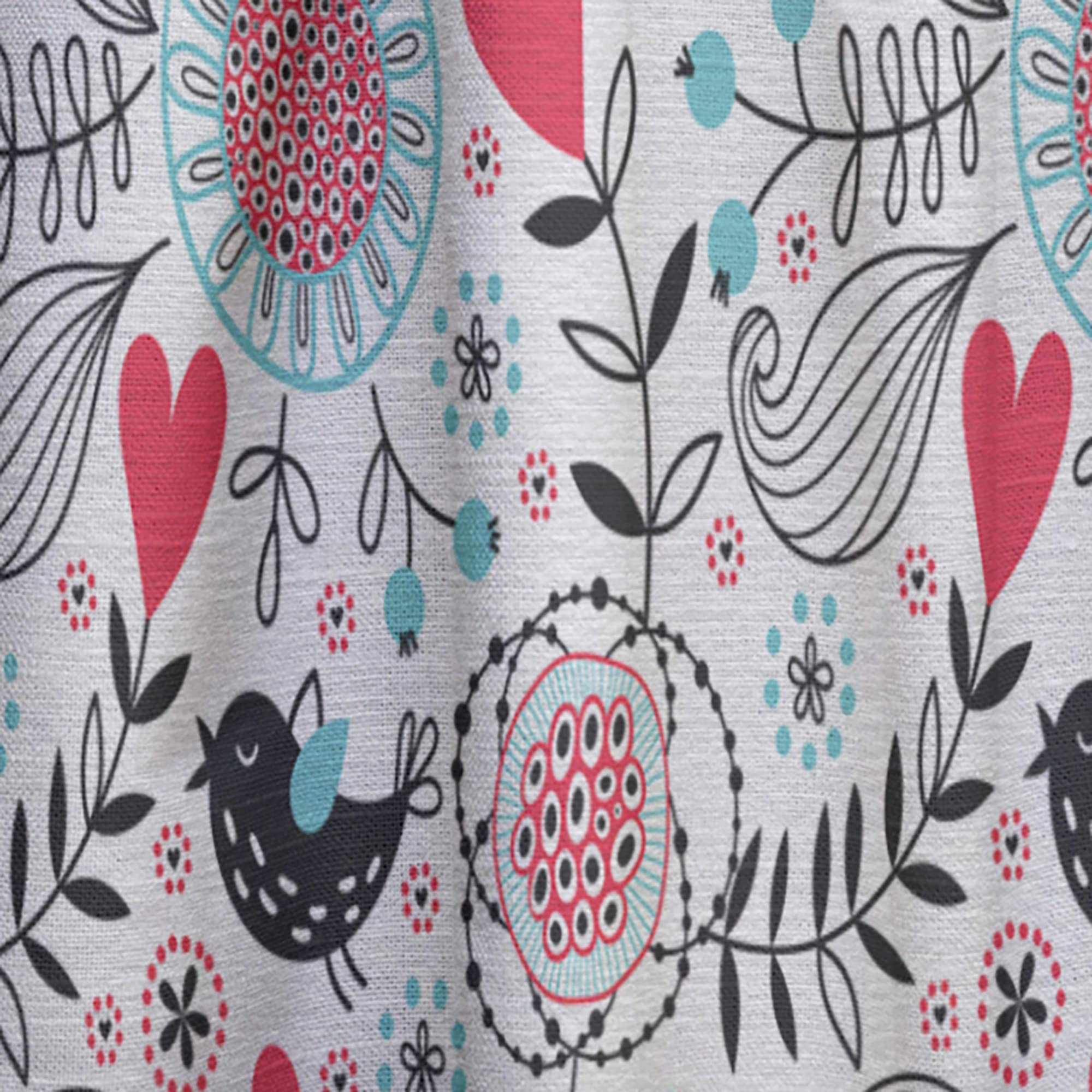 Floral Print Thermal Insulated Curtains - 52x63 Inch Single Panel for Bedroom & Living Room - Elegant Home Decor for Cozy Spaces & Sunlight Control