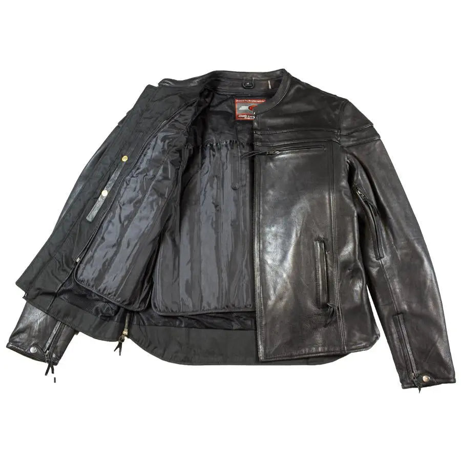 Open Road Men's Maverick Genuine Leather Motorcycle Jacket - Biker Riding Gear for Harley Davidson & Cruiser Motorcycles - Perfect for Commuting & Road Trips