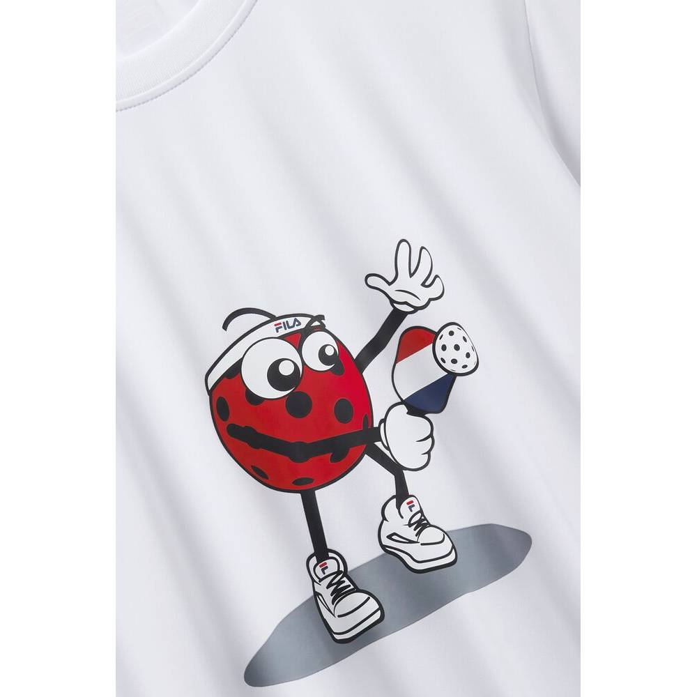 Fila Men's Short Sleeve Graphic T-Shirt - White Cotton Crew Neck Tee for Casual Wear, Gym & Street Style