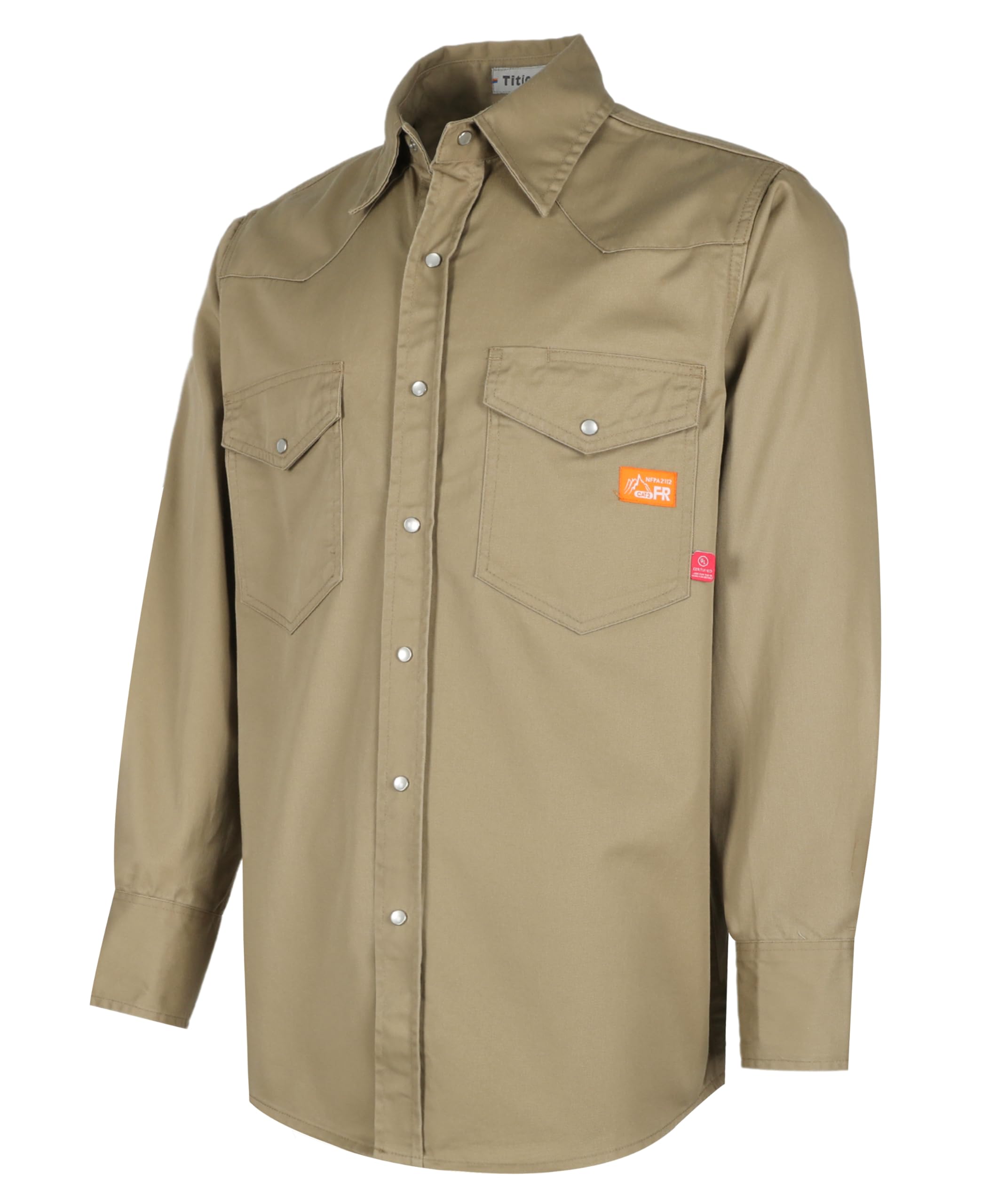 Flame Resistant Work Shirt for Men - 7.5oz Cotton FR Shirt for Welding & Industrial Safety | Durable Titicaca FR Shirt for Construction, Oilfield & Hazardous Work Environments