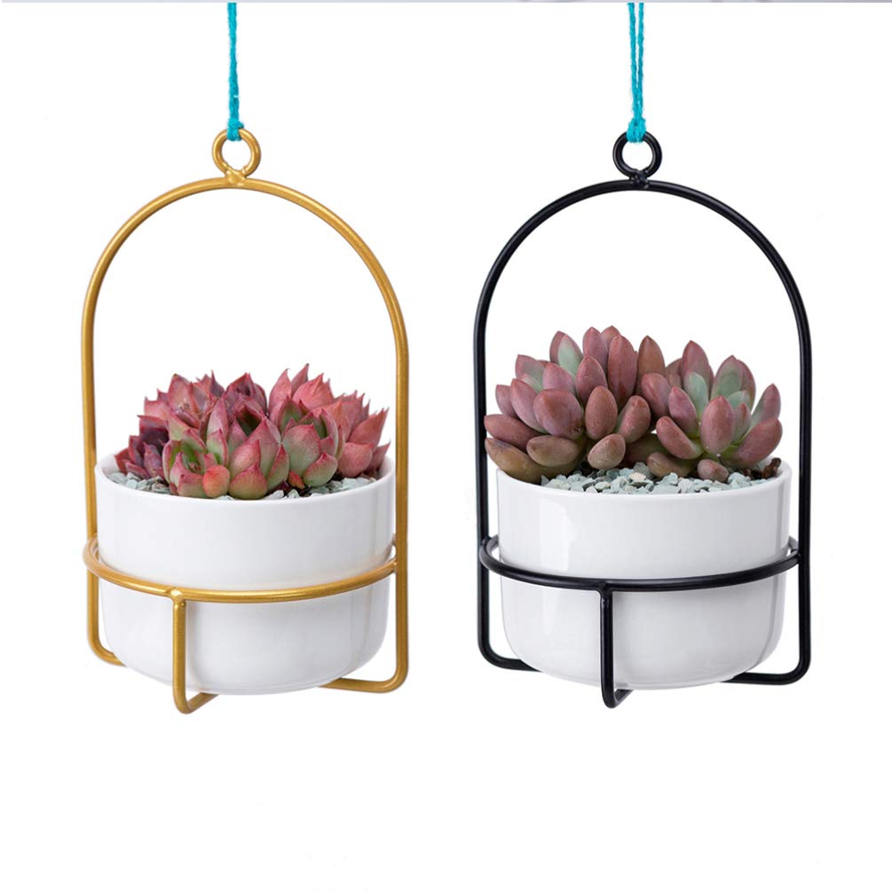 Cabilock Artificial Faux Plants Set - Metal Cactus Wall Hanging Planter, Indoor Hanging Decor with Chic Flower Pot for Home, Office & Garden Decor | Perfect for Living Room, Bedroom, Balcony & Patio