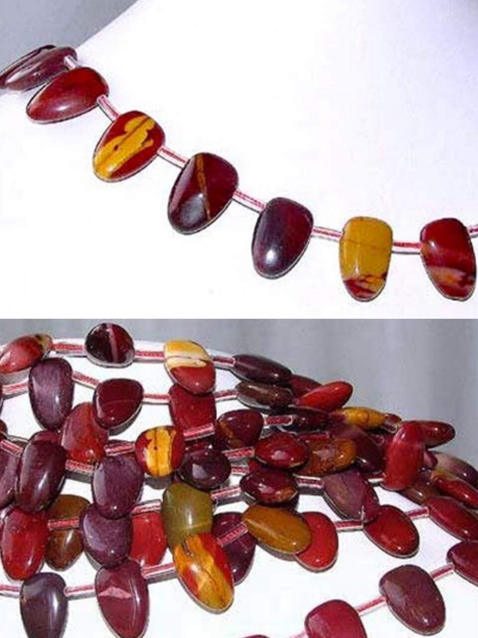 Premium Red Mookaite Tongue Briolette Beads Strand (15 Inch) for Jewelry Making - DIY Necklace, Bracelet & Earrings - Natural Stone Beads for Boho & Handmade Jewelry Crafting