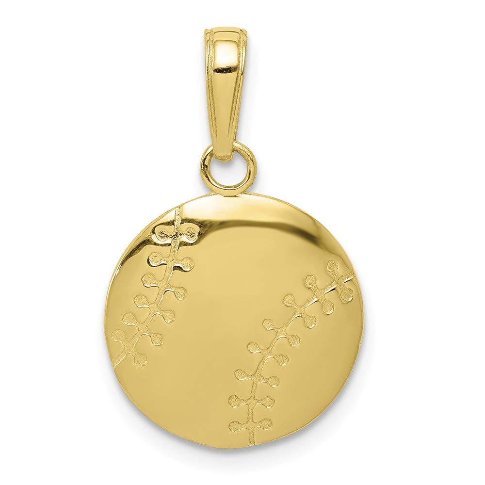 10K Solid Yellow Gold Baseball Pendant Charm for Men - Perfect for Necklaces, Gifts & Sports Fans