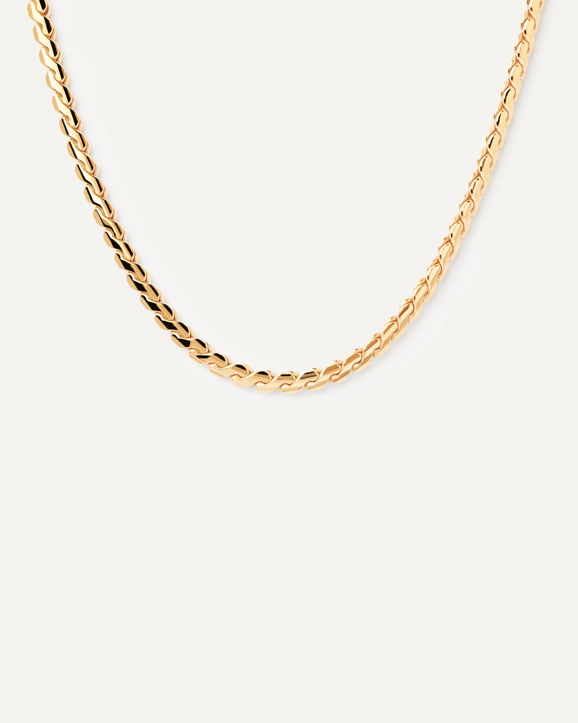 Stylish Large Serpentine Chain Necklace for Women - Trendy Gold Layered Statement Jewelry - Perfect for Parties, Date Nights & Office Wear