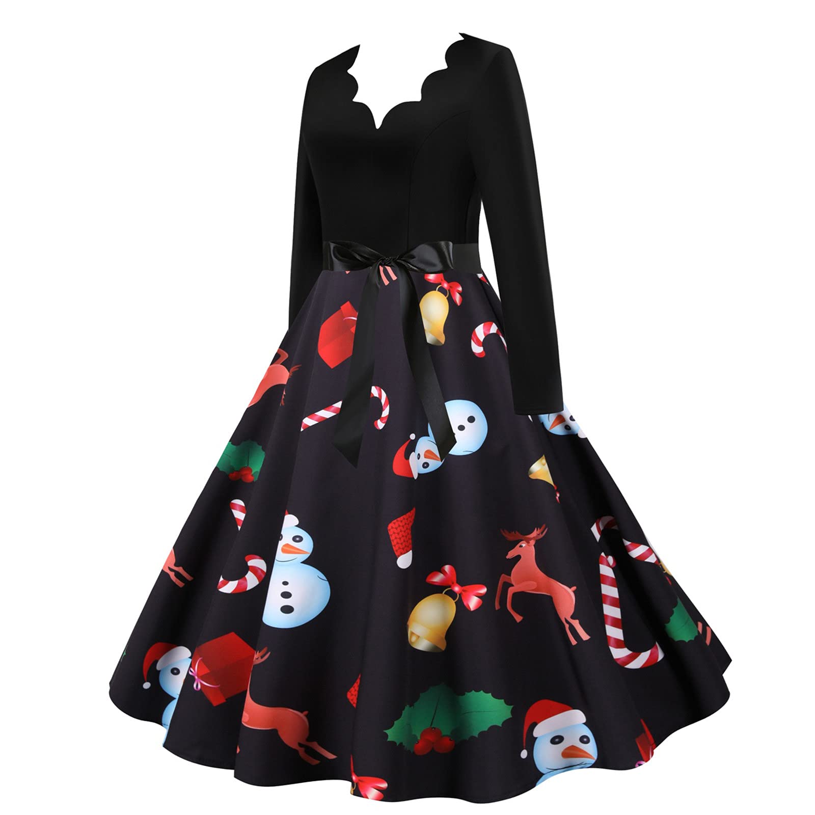 Women's Maternity Christmas Shirt - Festive V-Neck Printed Long Sleeve Loose Dress for Pregnancy | Holiday Family Outfits & Cozy Seasonal Wear