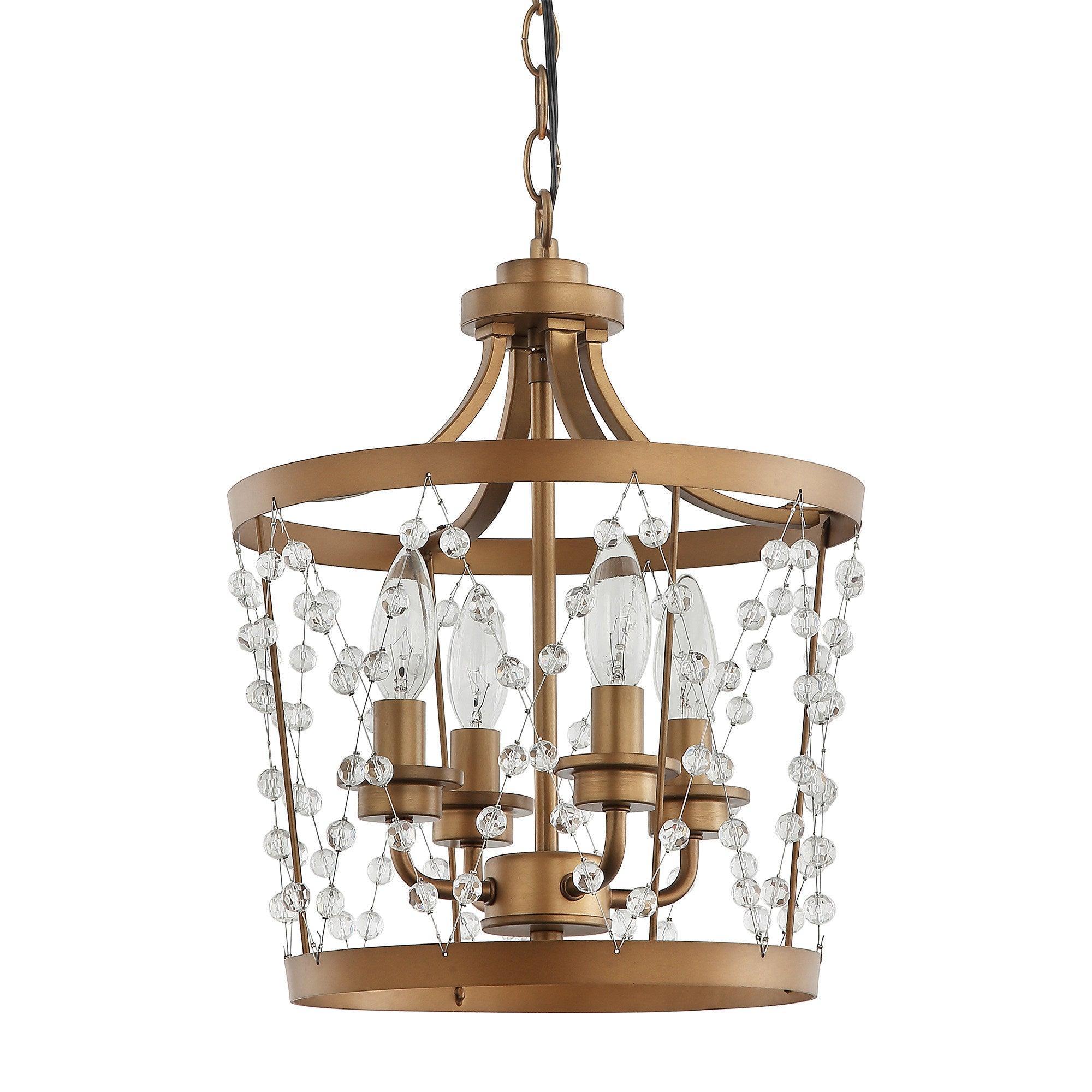 4-Light Rustic Saddle Brown Pendant Lighting Fixture - Farmhouse Style Ceiling Light for Kitchen, Dining Room & Living Room Decor