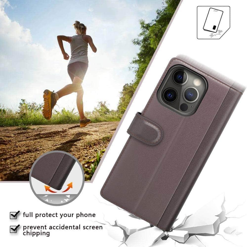 Premium Genuine Leather iPhone 13 Pro Case - Slim Protective Cover with Card Slot | Perfect for Business Professionals & Daily Use