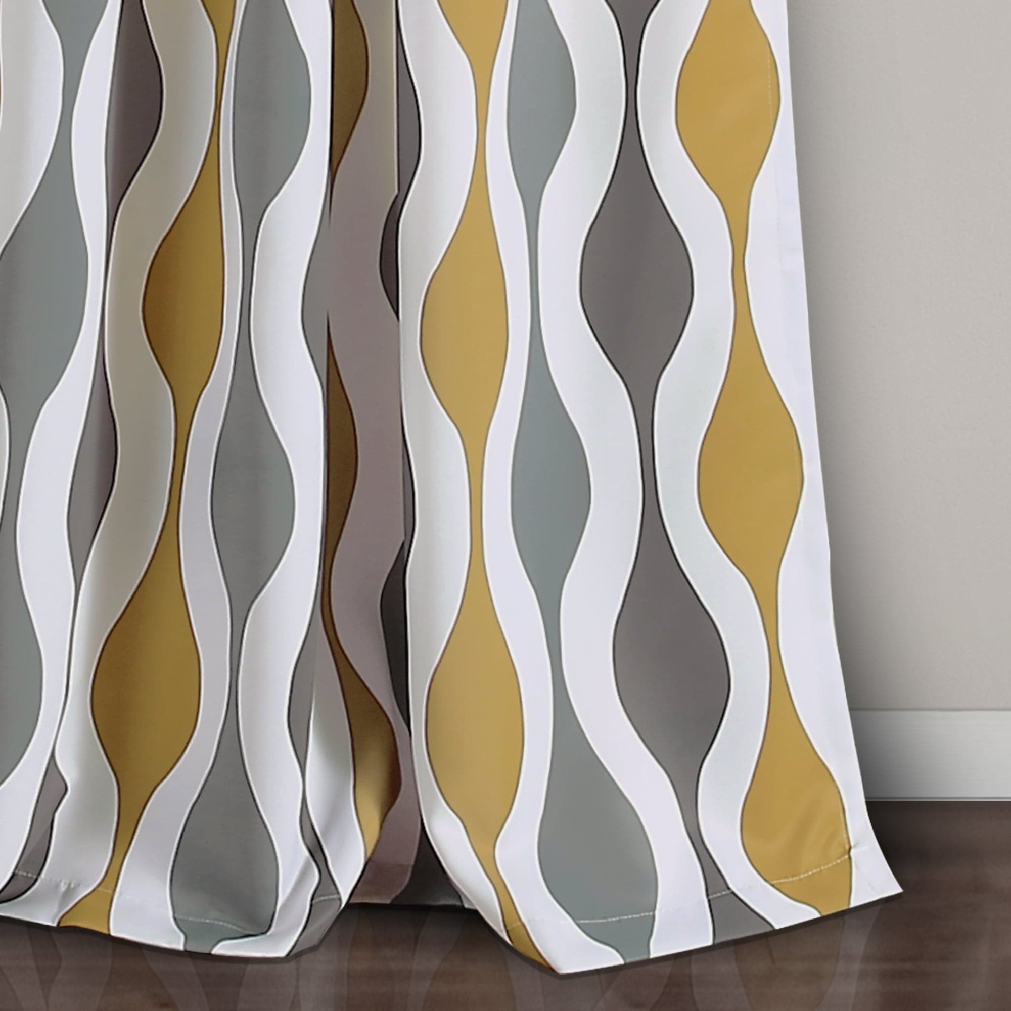 Mid Century Modern Geometric Light Filtering Window Curtains - Set of 2 Panels for Living Room & Bedroom | Sun Protection & Privacy Sheer Drapes
