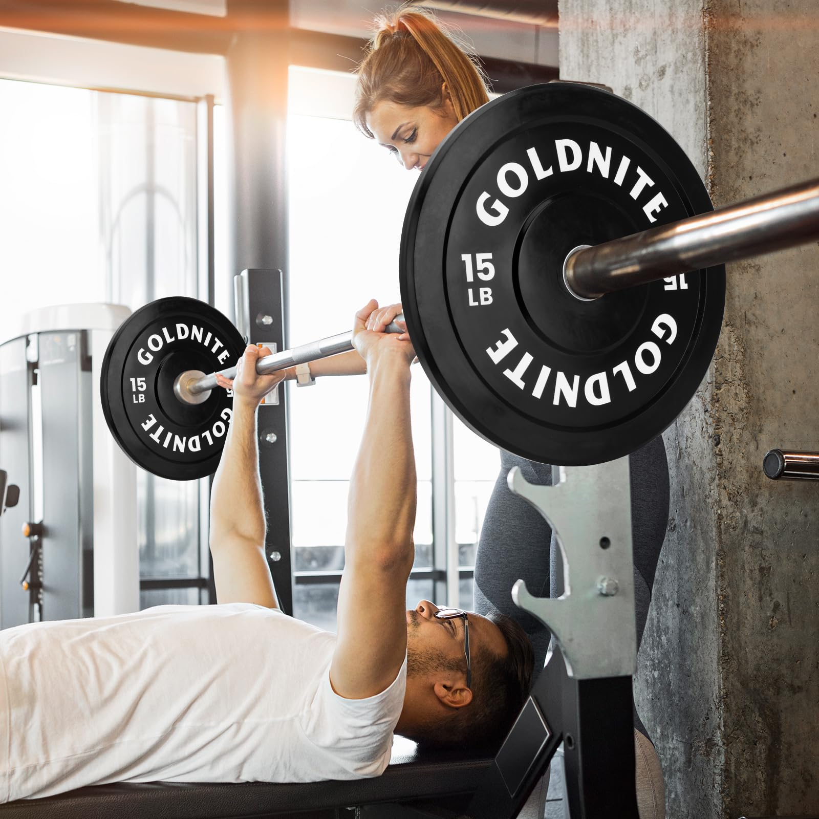 10/15/25/35/45/55LB Olympic Rubber Bumper Plates Set - 2