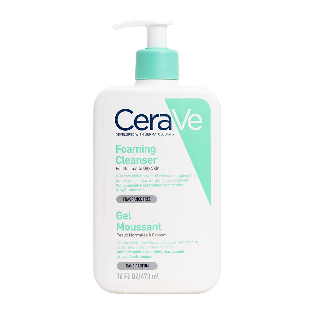 CeraVe Foaming Facial Cleanser 16oz for Normal to Oily Skin | Hydrating & Non-Irritating | Daily Face Wash for Acne-Prone & Sensitive Skin | Morning & Night Skincare Routine