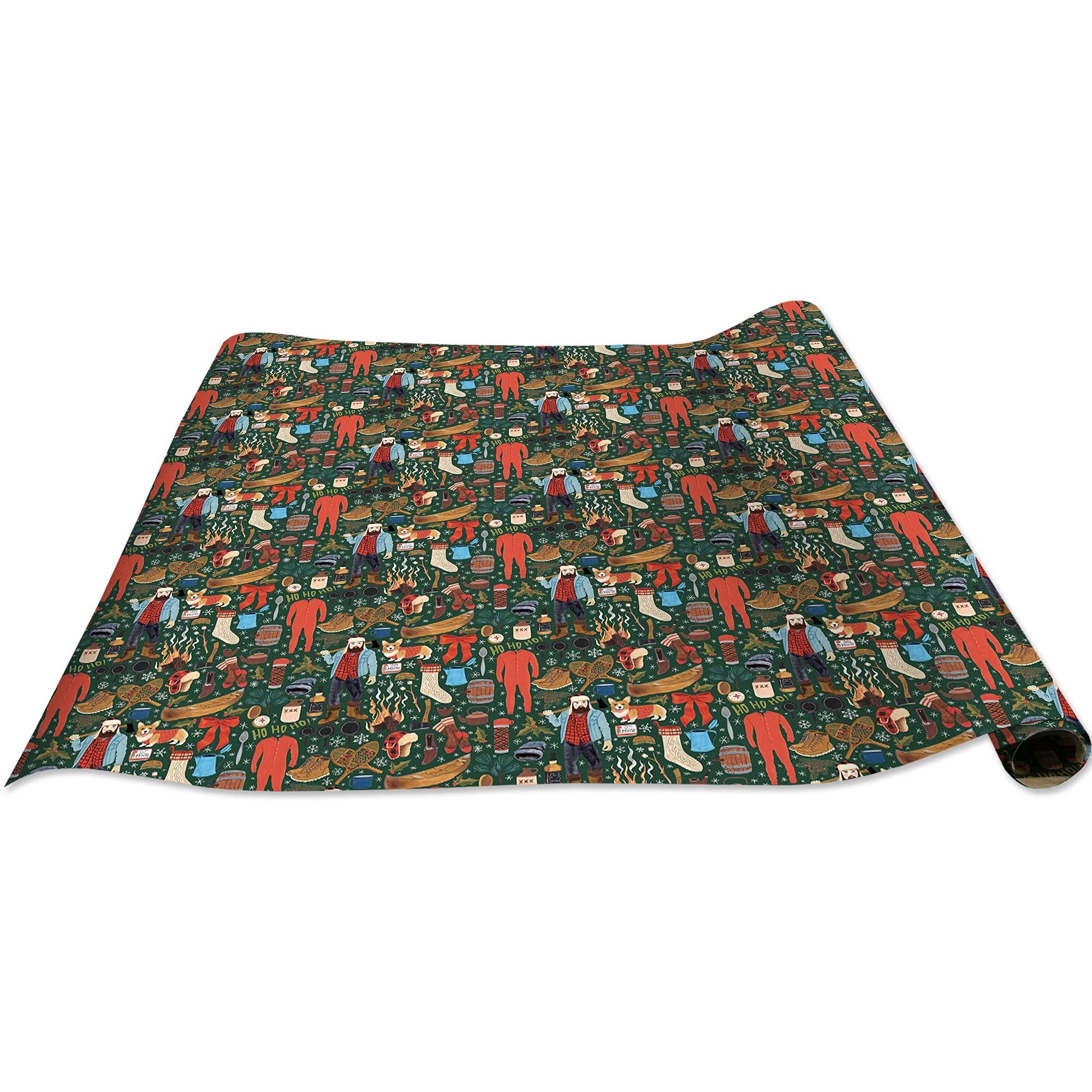 Jillson Roberts Christmas Gift Wrap - Winter Lumberjack Plaid Design (6 Jumbo Rolls, 10ft x 30in) for Holiday Presents, Party Decor & Festive Wrapping