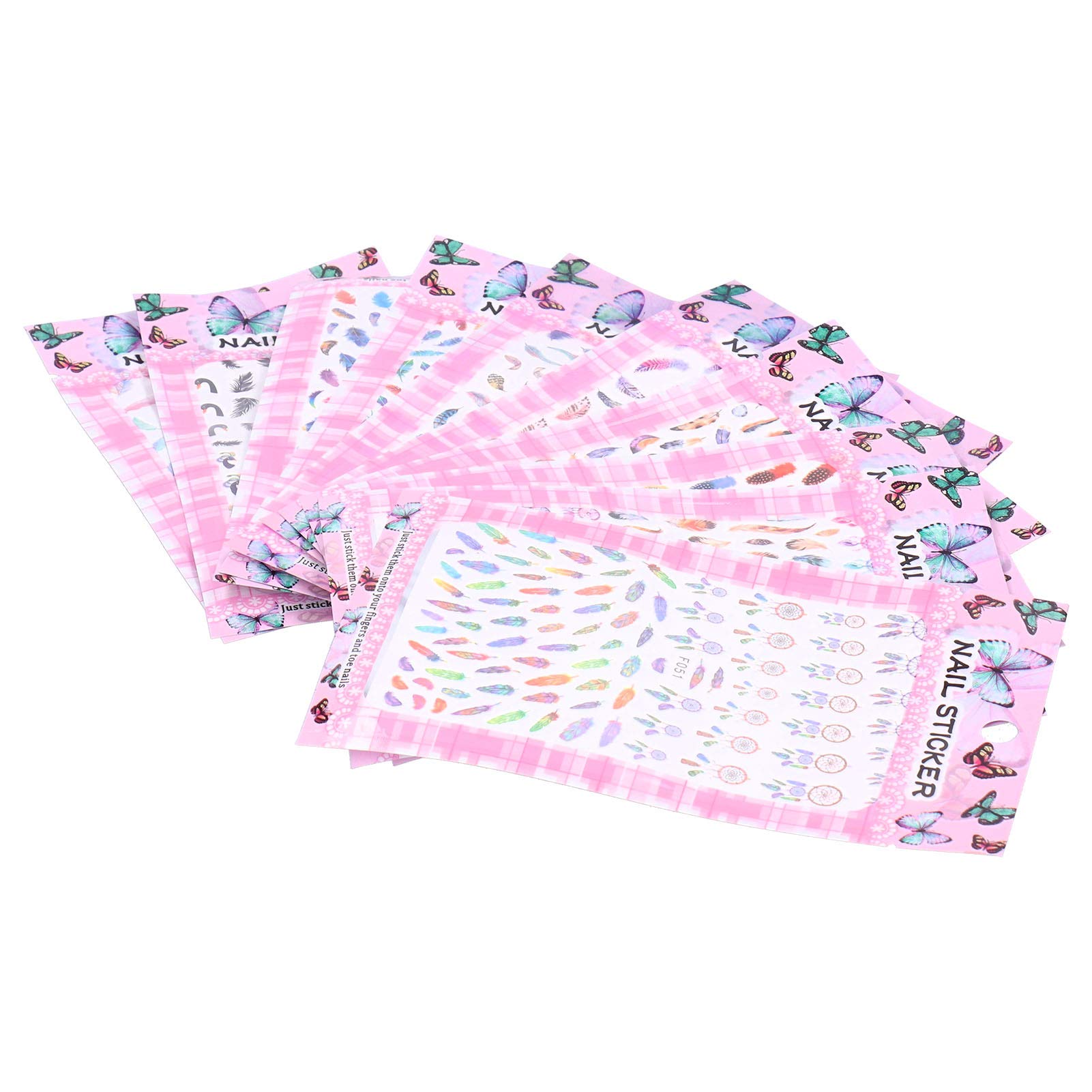 Feather Pattern Nail Decals - Easy to Apply Fashionable Nail Stickers for DIY Manicures at Home or Professional Nail Salons | Perfect for Parties, Weddings & Special Occasions
