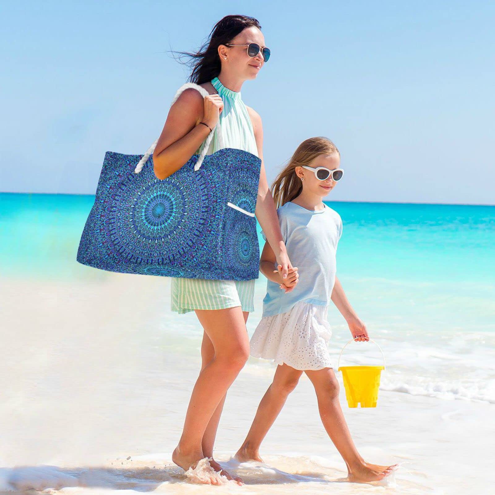 OTVEE Large Beach Bag for Women - Waterproof Travel Tote with Zipper, Spacious Shoulder Bag for Pool, Vacation & Shopping | Perfect for Beach Trips, Gym & Weekend Getaways