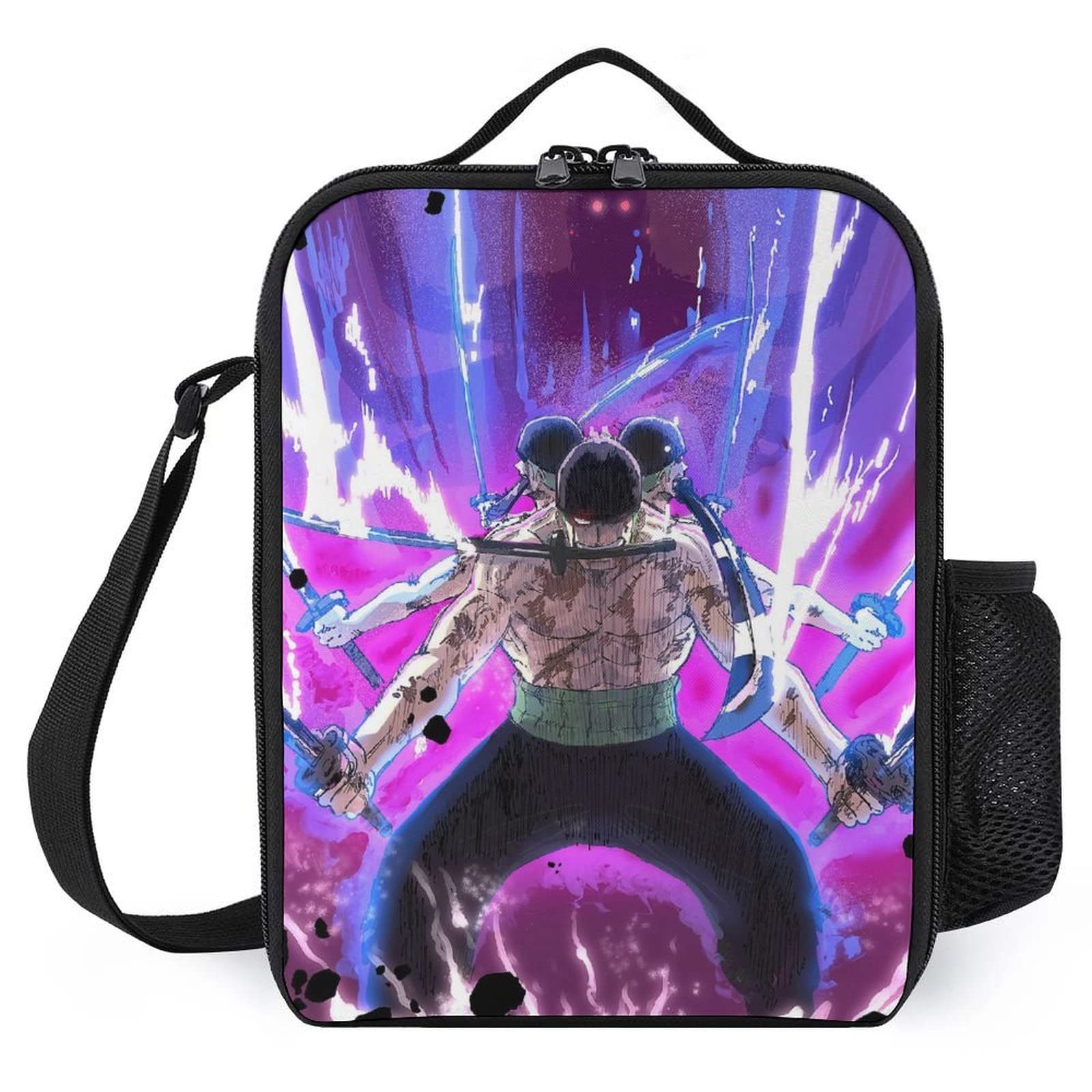 Anime Insulated Lunch Bag with Adjustable Shoulder Strap - Reusable Thermal Lunch Box Tote for Kids, School, Work, Picnic & Travel (25x20x8cm) - Perfect for School Lunches, Office Meals & Outdoor Adventures