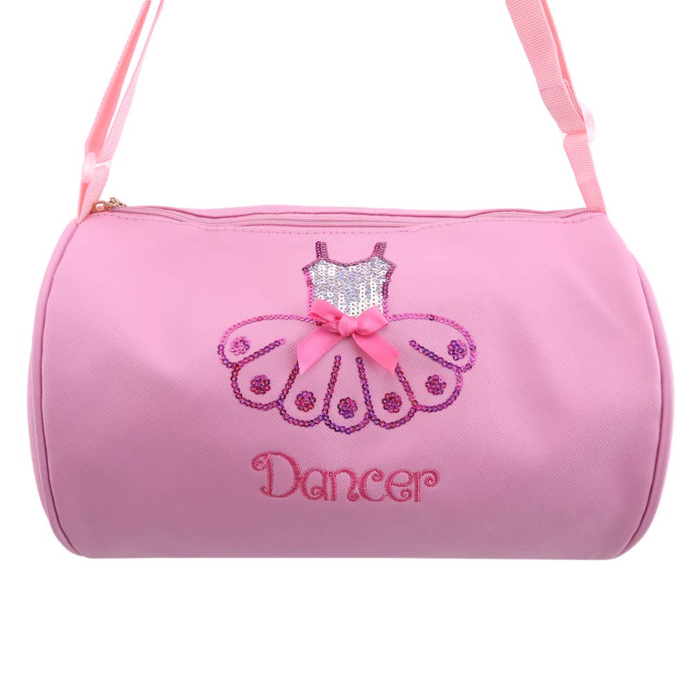 GloryMM Ballet Dance Shoe Bag for Kids - Pink Embroidery Shoulder Handbag for Ballerinas | Perfect for Dance Classes, Recitals & Ballet Practice