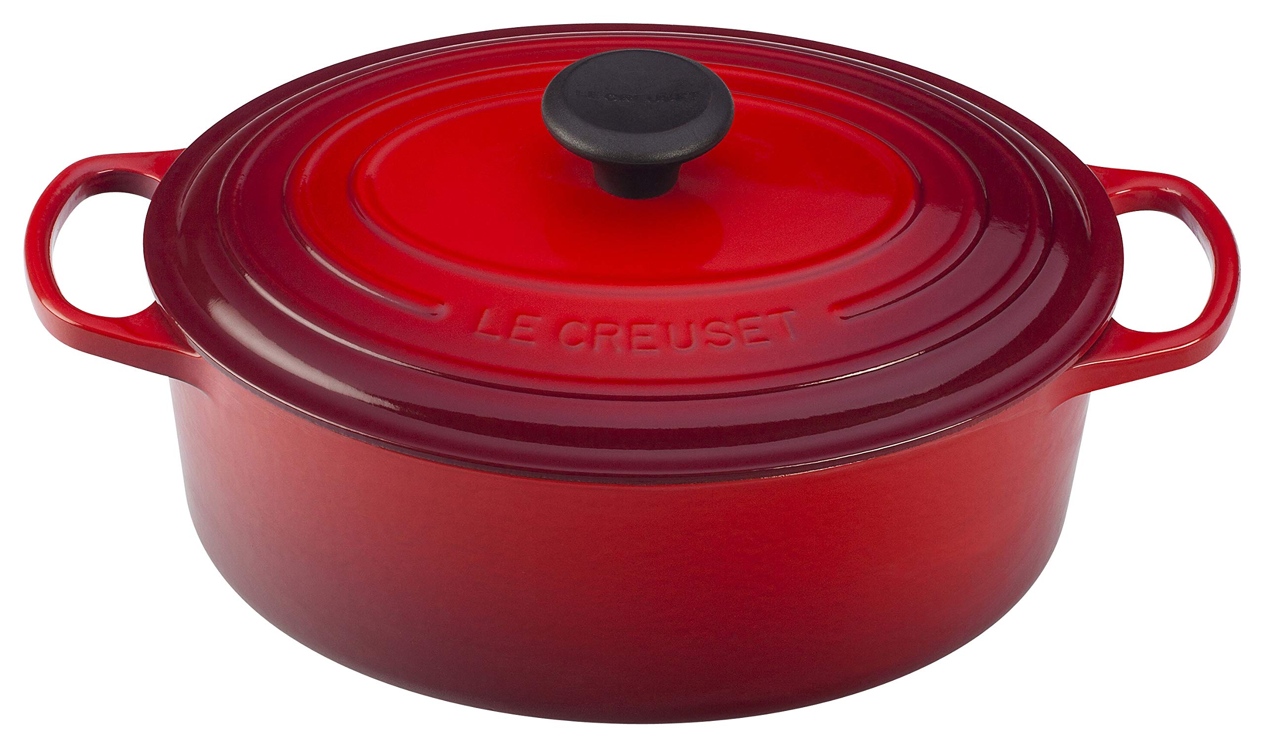 Le Creuset Signature Enameled Cast Iron Oval Dutch Oven 3.5 Quart - Cerise Red | Premium Kitchen Cookware for Braising, Roasting & Baking | Perfect for Soups, Stews & Family Dinners