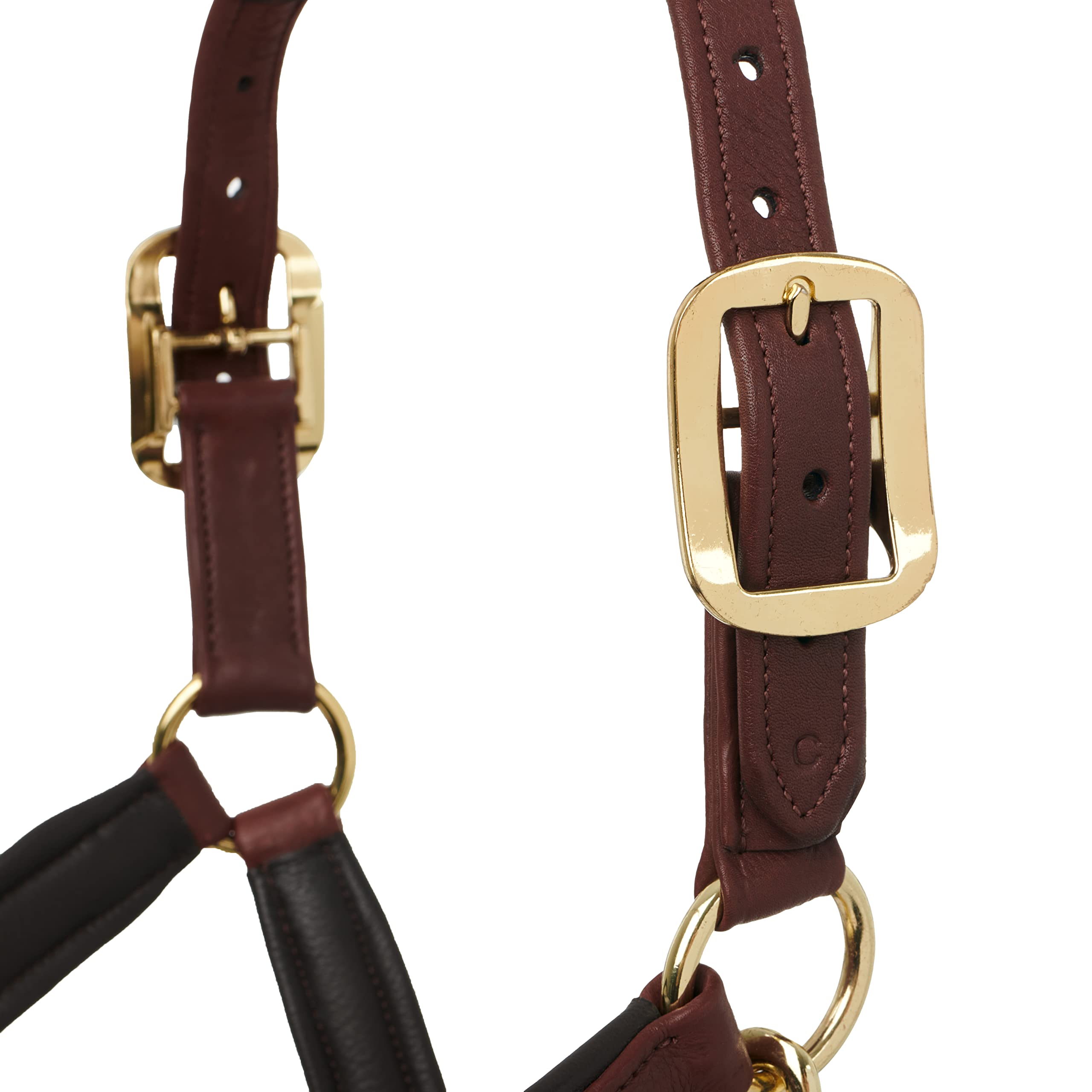 LeMieux Anatomic Padded Leather Horse Headcollar with Metal Fittings - Adjustable Size for Comfort & Control - Perfect for Training, Grooming & Stable Use