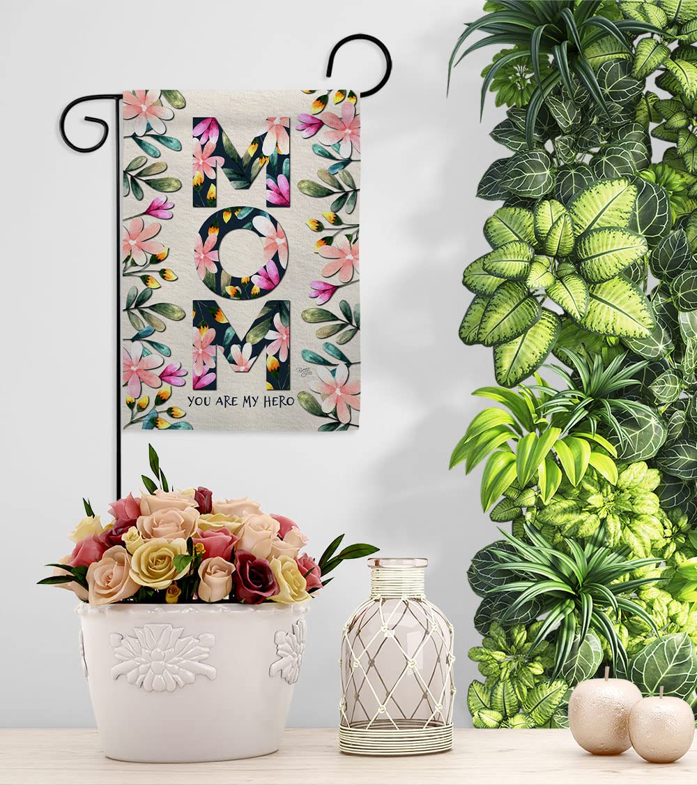 Mom My Hero Garden Flag Set - Double-Sided Yard Decor for Mother's Day Gifts