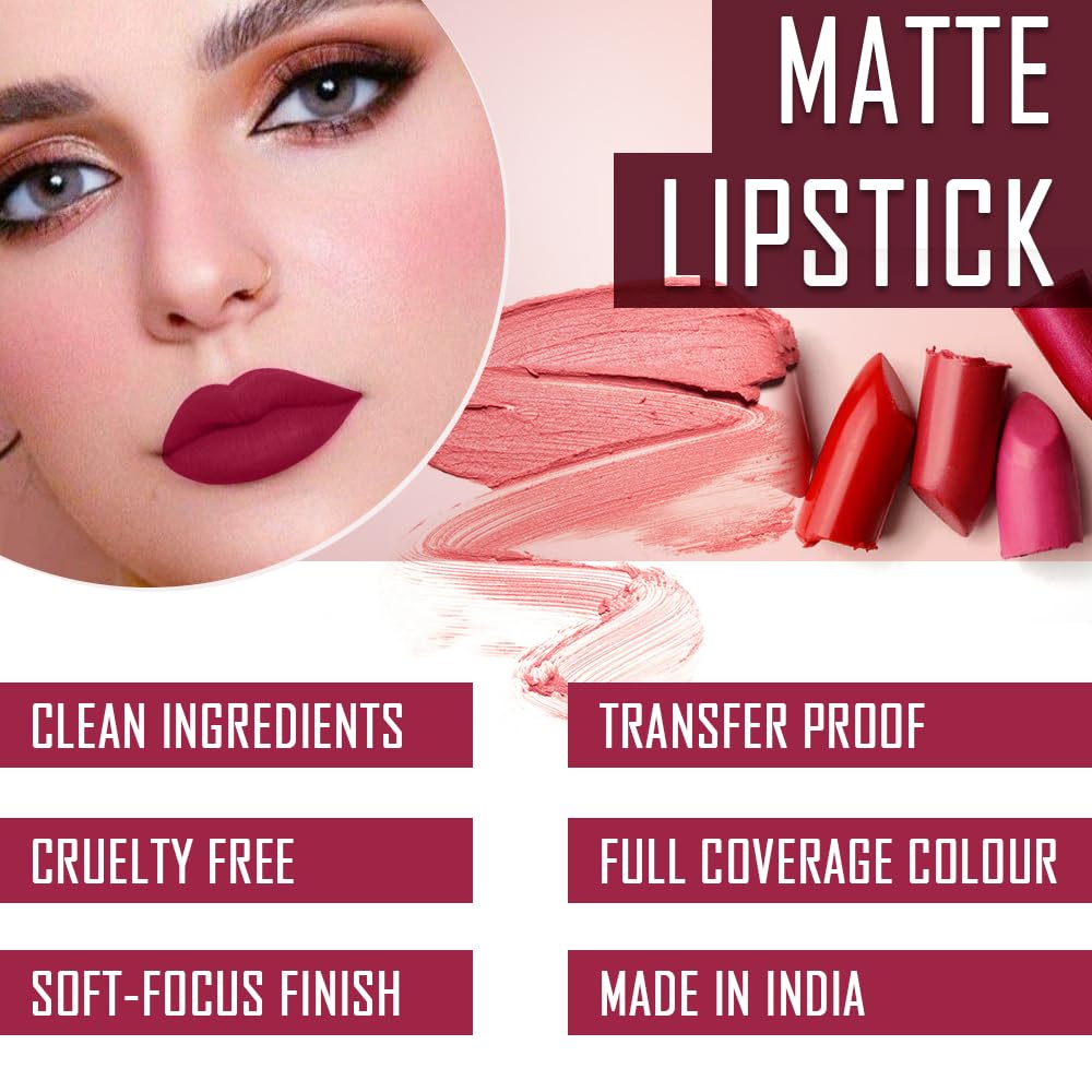 **Cremy Matte Lipstick Set with Jojoba Oil & Vitamin E - 8 Pack (3.5g Each) | Long-Lasting, Hydrating Lip Color | Gift Set for Women | Caramel, Cocoa Brown, Pink Berry & More | Perfect for Parties, Date Nights & Everyday Wear**