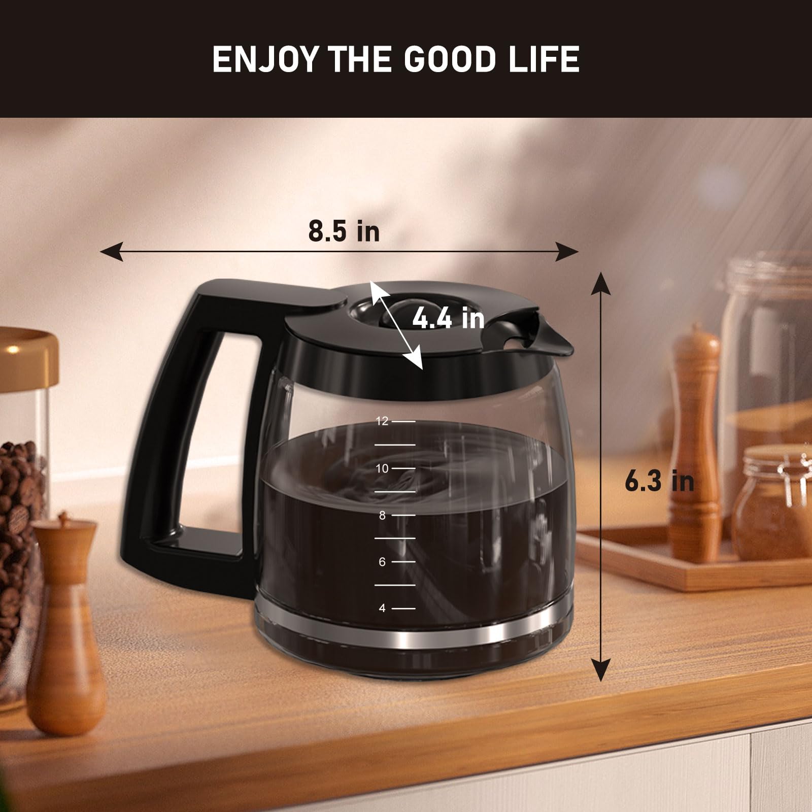 12-Cup Replacement Coffee Pot for Cuisinart Coffee Makers - Compatible with SS-12, SS-15, SS-16, DCC-1100BK, DCC-1200, DCC-2650, CHW-12P1, DGB-400, DGB-550BK, DGB-550BK1, DGB-625BC & DGB-700BC - Perfect for Home, Office or Restaurant Use