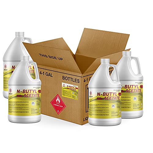 N-Butyl Acetate 4 Gallon Case - High Purity Solvent for Photographic Film, Nail Polish Remover, Lacquers & Perfumes - Made in USA - Ideal for Industrial, Laboratory & Beauty Applications