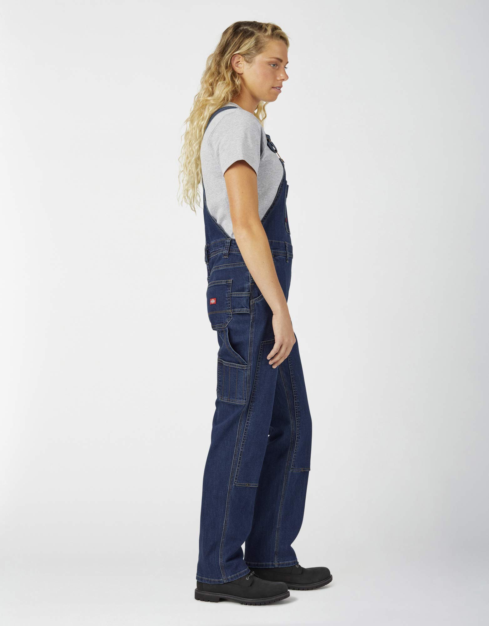 Dickies Women's Denim Double Front Bib Overalls - Durable Workwear for Farming, Construction & Outdoor Activities