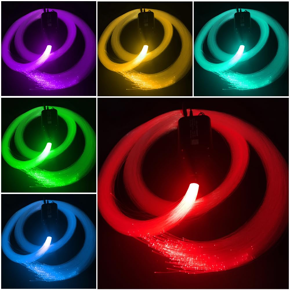 16W Fiber Optic Star Ceiling Light Kit with APP & 28-Key Remote Control - RGBW Music Sync & Sound Sensor for Cars, Bedrooms & Home Decor | 420pcs 0.03in 9.8ft Optical Fiber Cable | Perfect for Romantic Nights, Gaming Rooms & Vehicle Interior Lighting