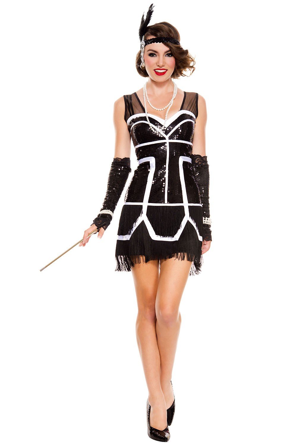 2-Piece Women's Flapper Sequin Dress 1920s Gatsby Party Costume - Perfect for Roaring 20s Theme Parties, Halloween, and Vintage Events