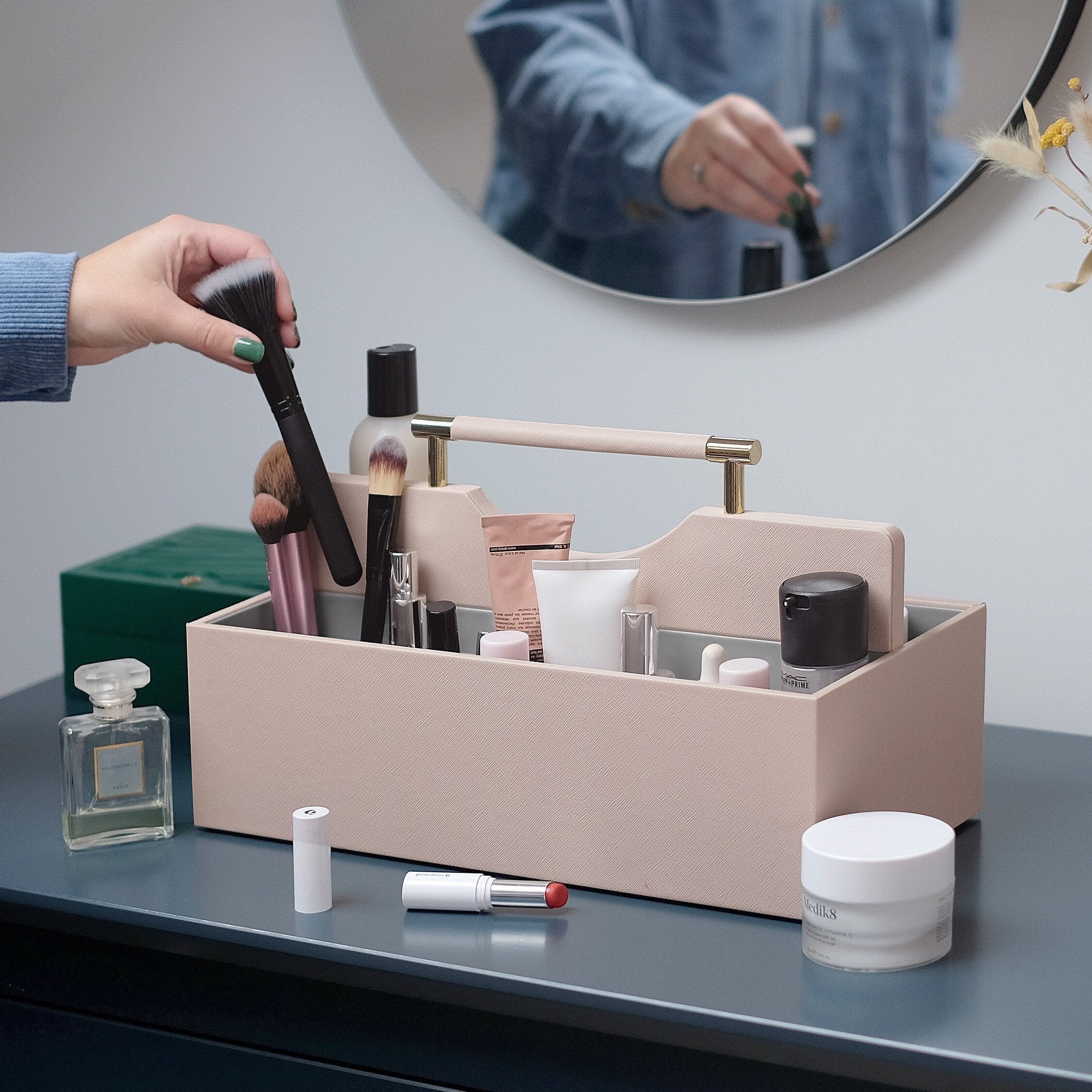 Large Cosmetic Organizer with Multiple Compartments - Perfect for Makeup Storage & Travel | Beauty Vanity & Bathroom Organization